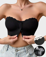 Strapless Front Closure Leopard Print Bra