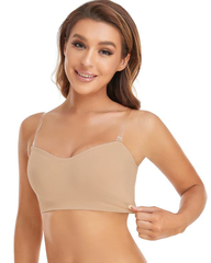 Strapless Bras for Women Non-Slip Silicone Padded Bandeau Bra