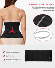 Segmented Waist Trainer Corset With Steel Bones