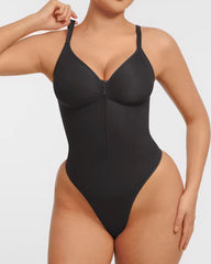 Seamless Covered Bust Jumpsuit Thong Bodysuit