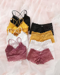 Lace Wireless Bra & Panty Set – 4-Piece Lingerie Basics