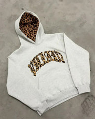 Leopard Letters Hoodie Couple Outfit Set