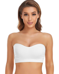 Strapless Bras for Women Non-Slip Silicone Padded Bandeau Bra