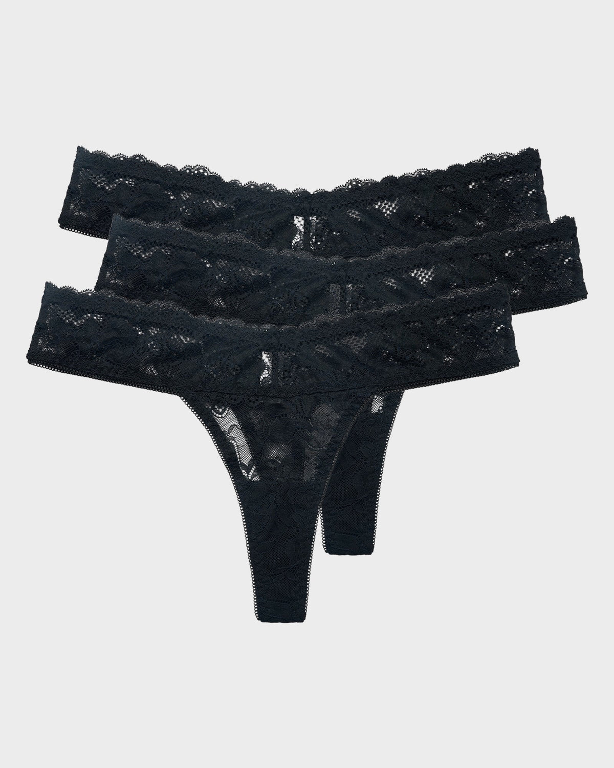 Elegant Comfort Floral Lace Thong (3 Pack)